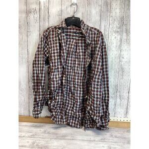 Preppy Streetwear Coquette Utility Nautica Men Shirt Large Red Brown